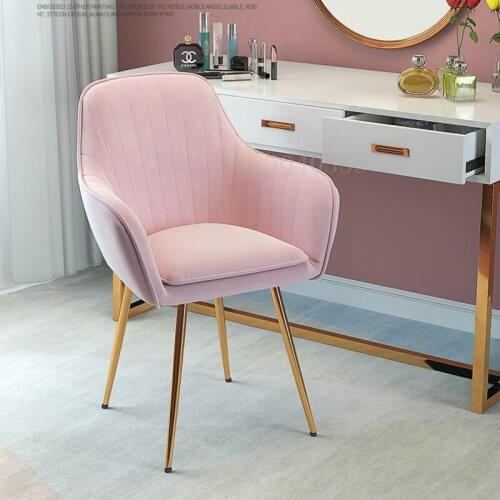 Nordic luxury dining chair net red nail makeup chair tea coffee chair home designer wrought iron home study bedroom chair