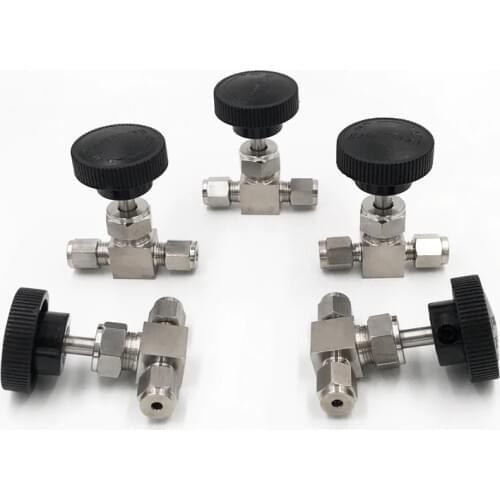 FREE Adjustable needle valve O.D 3 4 6 8 10 12 mm tube stainless steel 304 high pressure acid proof straight card set crane