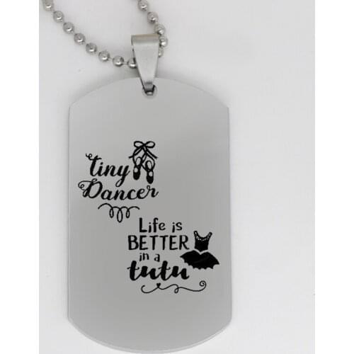 Ufine jewelry inspirational pendant army card Tiny dancer life is better in.... stainless steel Customed necklace N4097