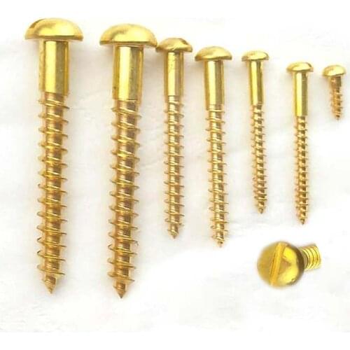 85pcs M1.6 M2 Brass round Head Slotted Self-tapping Screws one line slot Self-attack Bolts Furniture Wood Screw