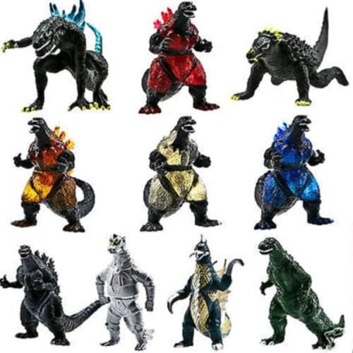 Bandai Japanese Anime Godzilla vs. King Kong Godzilla 6cm Monster Fighting Battle Edition A full set of 10 toy doll models