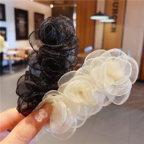 Sweet Girls Chiffon Flower Hairpins Lady Hair Clips for Women Fashion Headwear Barrettes Hairgrip 2021 Hair Accessories