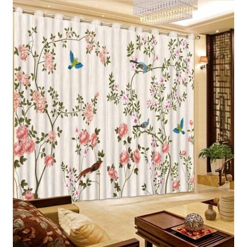 Girl Bedroom Curtain Flower Luxury Blackout 3D Window Curtains For Living Room Customized size Drapes Rideaux Cortina pillowcase
