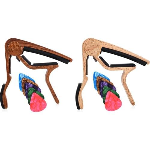 Guitar Capo Clamp Acoustic Classic Guitar String Adjusting with 5 Picks Electric Guitarra Tuning Clamp Instrument Accessories