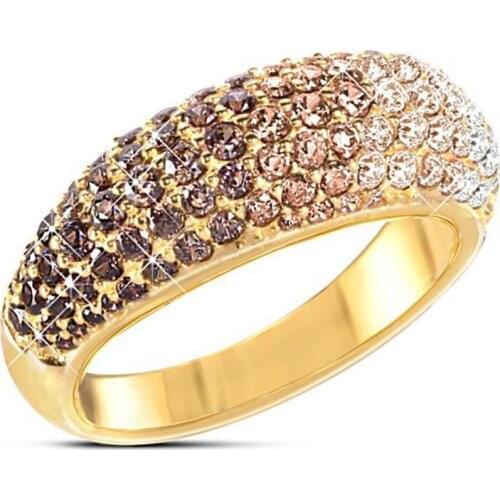 Women Rings Fully Inlaid Cubic Zirconia Rings Banquet Couple Wedding Rings Fashion Simple Jewelry Birthday Gift for Girlfriend