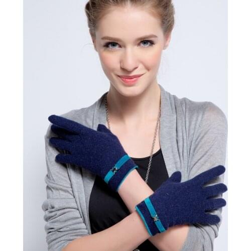 Women Gloves Winter Knitted Wool Rabbit Fur Full Finger Cashmere Female Warm Female Full Finger Gloves Good Quality Mittens