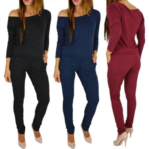 Women Casual Jumpsuit Solid Color Long Sleeve Pockets Cotton Fitness Romper Trousers Long Jumpsuits Summer Casual Party Playsuit
