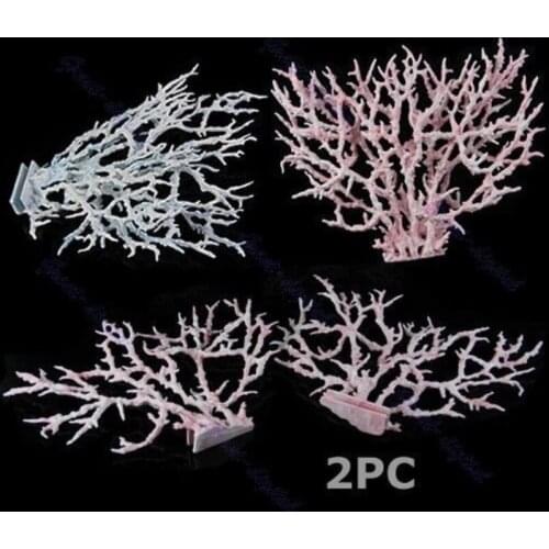 2PC Fish Tank Faux Artificial Aquarium Reef Coral Decoration Ornaments New