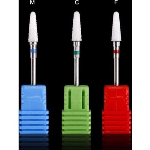2 PCS / Lots Ceramic Cone Nail Drill Bit 3/32" Rotary Burr Bits For Manicure Pedicure Tools Nail Drill Accessories