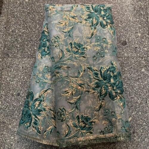 2021 African Jacquard Lace Fabric Nigerian French Tulle Lace High Quality Brocade Lace Fabric for Wedding Party Dress VJK4765
