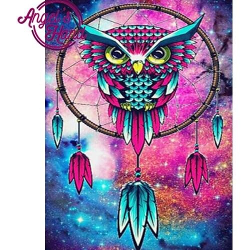 5d diy diamond painting owl Dream catcher of Cross Stitch full Diamond Embroidery mosaic Resin Painting owl 3d picture animals