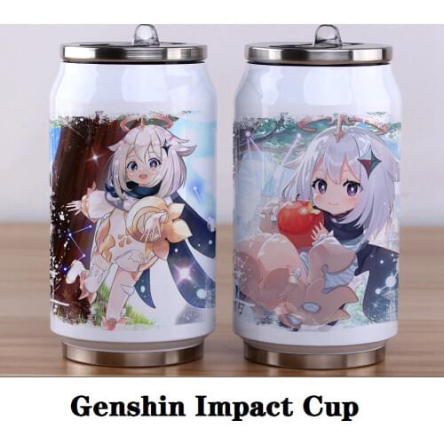 Anime Cartoon Printing Mug Game Genshin Impact Cosplay Paimon Stainless Steel Insulated Water Cup Project Kids Birthday Gift Toy