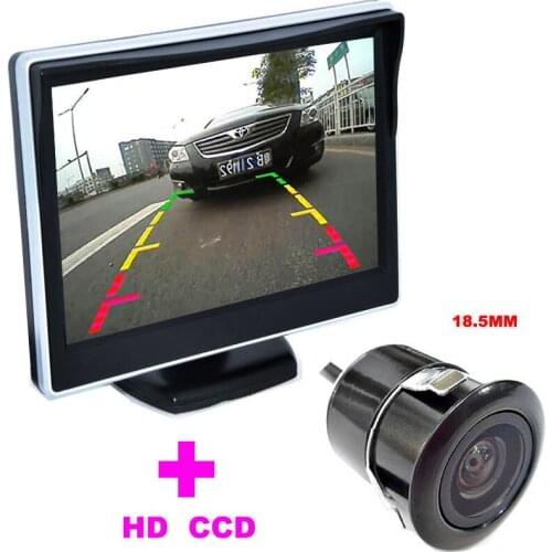 5" TFT LCD Car Monitor+18.5mm Mini Car Rearview Camera HD 170 Angle car backup camera 2 in 1 Auto Parking Assistance Unit