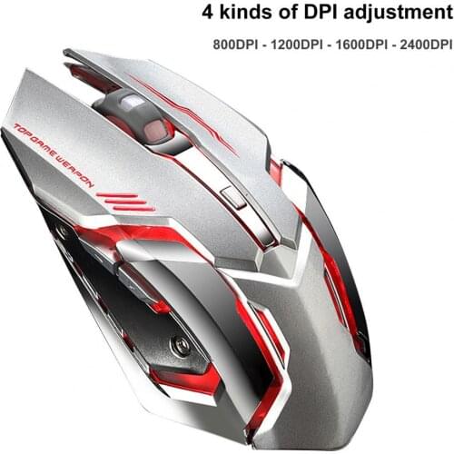 Wireless Mouse Rechargeable Mute Electroplated 2.4G Sensitive USB Mouse for Notebook