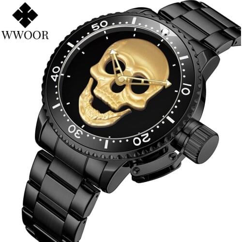 WWOOR 2021 NEW Watch For Man Top Luxury Brand Fashion Stainless Steel Wristwatch Sports Waterproof Male Clock Relogio Masculino