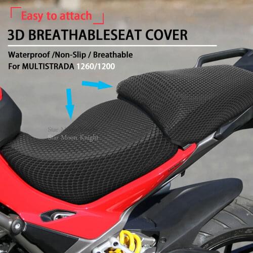 For DUCATI Multistrada MTS 1260 MTS1260 MTS 1200 S Rear Seat Cowl Cover 3D Mesh Net Waterproof Sunproof Protector Motorcycle