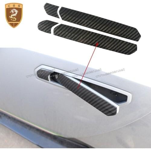 CSSYL Fashion Design Real Dry Carbon Fiber Door Handle Patch Stick On Type Interior Trims For Lamborghini Huracan LP610 LP580