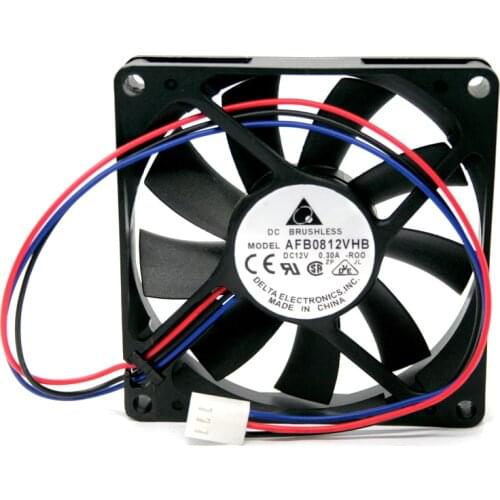 Delta 8015 AFB0812VHB DC 12V 0.30A 8cm 80X80X15 Mm Double Ball Bearing Cpu Computer Case Cooling Fan