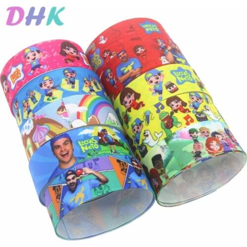 DHK 50yards lucas neto Printed Grosgrain Ribbon Accessory Hairbow Headwear Decoration DIY Wholesale OEM S1362