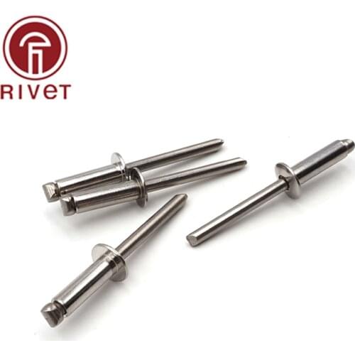 DIN 15983 20PCS M4.8/M5.0 Stainless Steel And Steel Blind Rivet Round Head Open Type Csk Head Pop Rivet Multi Size