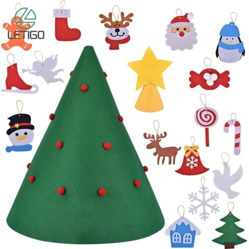 DIY 3D Christmas Felt Craft Tree For Kids Xmas Gifts Christmas Home Decoration Felt Craft Children Gifts Toys