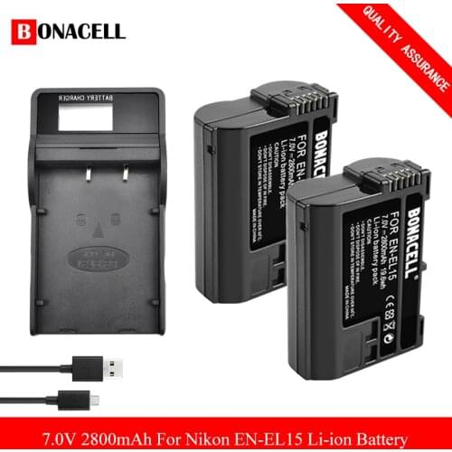 EN-EL15 EN EL15a Camera Battery+Charger Replacement Batteries For Nikon d750 d7200 d7500 d850 d7100 d610 d500 MH-25a d7000 z6 Z5
