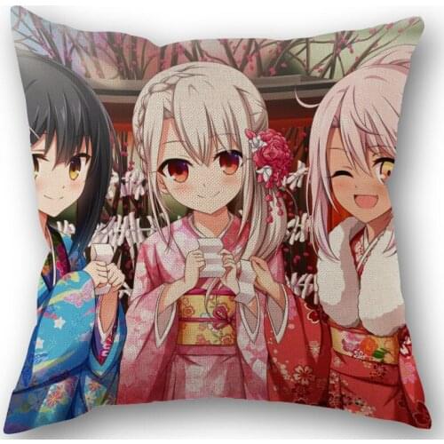 Fate kaleid Liner Prisma Illya Pillowcase Wedding Decorative Cotton Linen Pillow Case For Home Pillow Cover 45X45(One Sides)