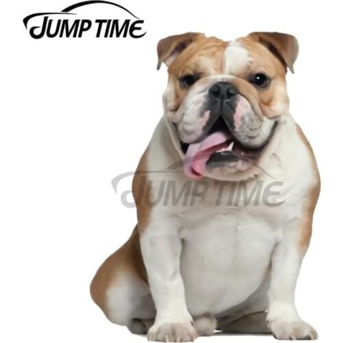 JumpTime 13 x 6.5cm For Bulldog Pug Puppy Car Decal Waterproof Car Stickers Vinyl Material Interesting Scratch-Proof Decoration