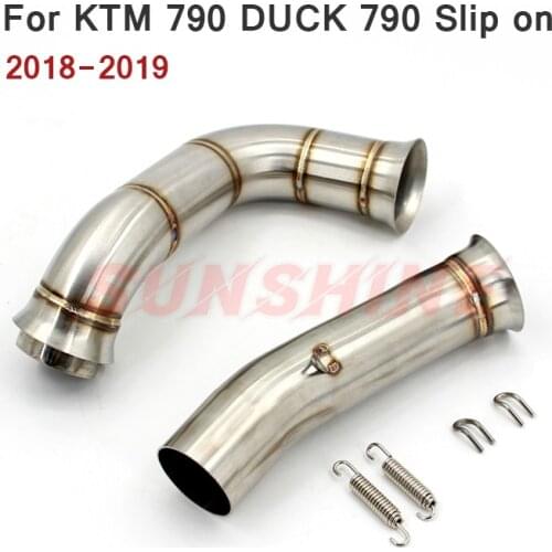 Motorcycle Exhaust Mid Pipe Motorcross Slip on Catalyst Delete Link Escape Catalizador Eliminator For KTM 790 DUKE 790 2018 2019
