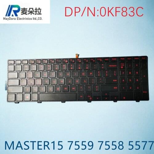 For Dell Inspiron 15 5551 5552 5555 5558 5559 Gaming 15 7559 7558 7552 7553 5577 keyboard US layout with red backlit keyboard