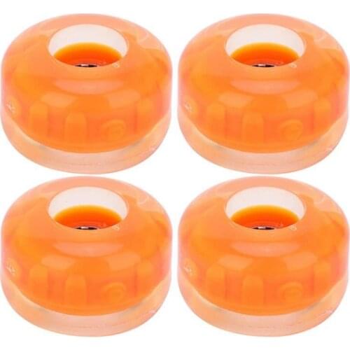 4 Pcs Flash Skateboard Wheels Double Rocker Wheels Longboard Roller Parts PU Downspeed Sliding Wheels,54X36mm,Orange