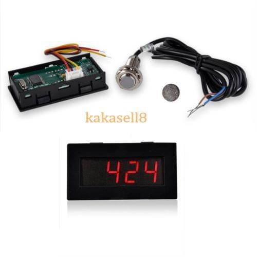 Red LED Tachometer RPM Speed Meter + Hall Proximity Switch Sensor NPN