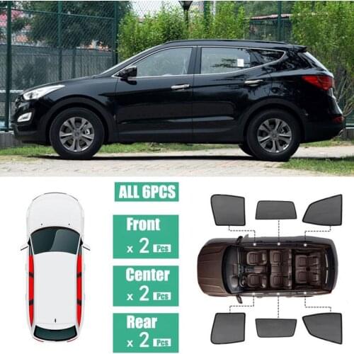 Side Windows Magnetic Sun Shade UV Protection Ray Blocking Mesh Visor Fit For Hyundai Ix45 2015-2018