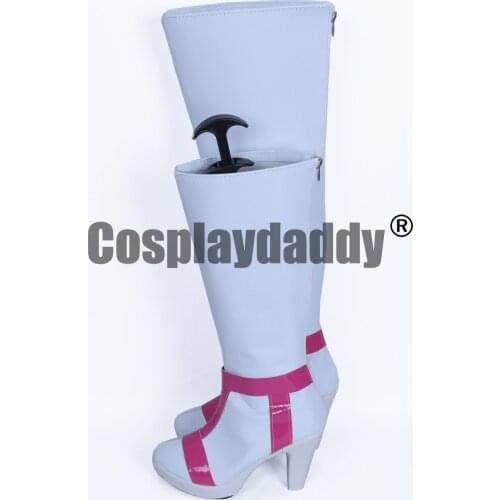 Macross Delta Freyja Halloween Girls White Long Cosplay Shoes Boots H016