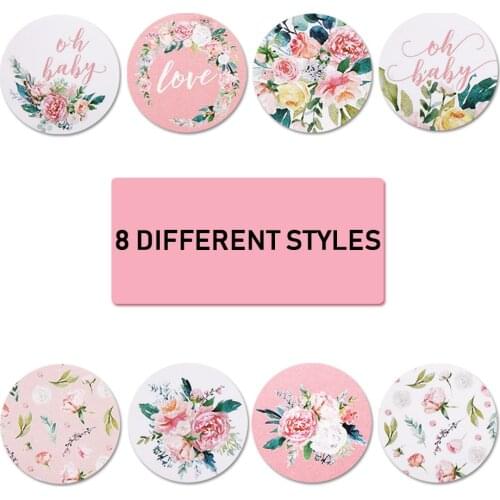 Multiple styles Flower Thank You Stickers Gold Foil Seal Labels Pink Wedding Party Favors Envelope Supplies Stationery Stickers