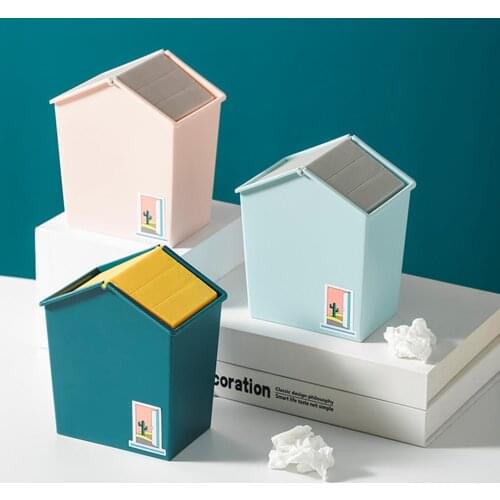 Nordic Trash Can Organizer Storage Decor with Lid Garbage Basket Waste Bin