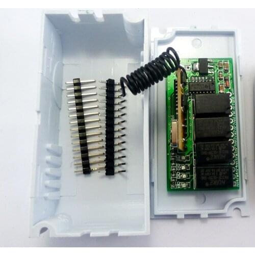 Plastic shell Small DC 5V to 12V 433.92M 4Channel RF Wireless Remote Control Relay Switch for PT2262 EV1527 Fixed Learning code