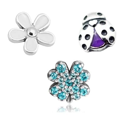 Fits Floating Locket Pendant Necklace Petite Elements Pack In 3 Parts Beads 925 Sterling Silver Jewelry Free Shipping