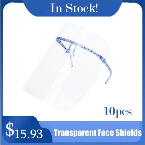 10pcs/lot Transparent Full Face Shield Dust-proof Breathable Face Mask Adult Safety Face Mouth Cover Kitchen Tools