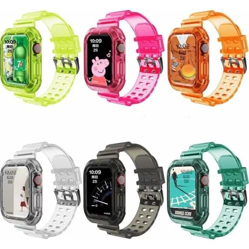 TPU Transparent Protective Case Sport Loop for Apple Watch Band 44mm 40mm for iWatch Series 6 5 4 3 2 1 38mm 42mm Bracelet Strap