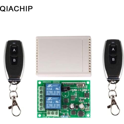 433Mhz AC 250V 110V 220V Universal Wireless Remote Control Switch 2CH Relay Receiver + 2pcs RF 433 Mhz Remote Controls
