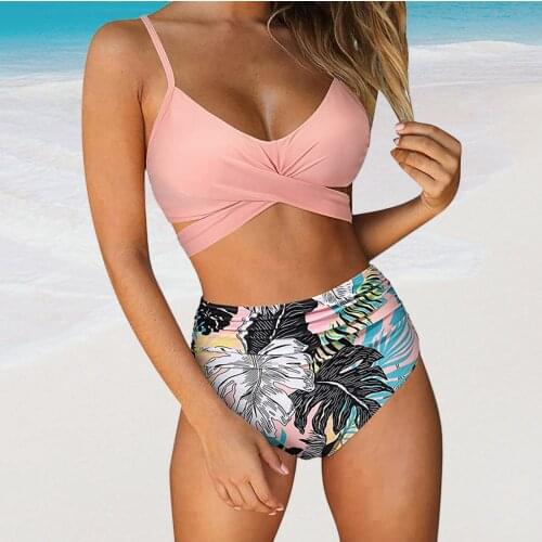 Sexy High Waist Bikini Swimwear Women Swimsuit Bandage Women Bikinis Set Mujer Biquinis Feminino Bikini 2021 Woman Bathing Suit