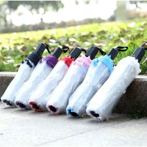 Lovely Transparent Fold Windproof Umbrella For Travel Women Sun Rain Auto Compact Windproof Style Umbrella
