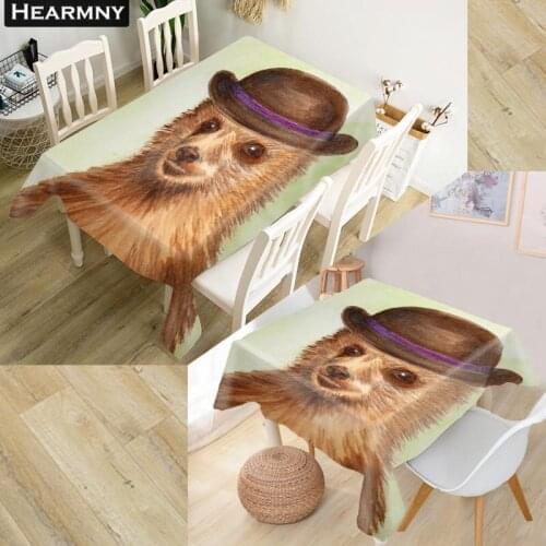 Customizable 3D Tablecloth Bear Waterproof Thicken Rectangular Square Wedding Table Cloth 90X90cm,100X140cm