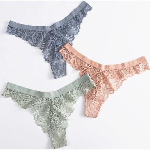 Hot Sale Lace Thong Panties Women Sexy G String Thong Low-Waist Underwear Soft Breathable T-Back Transparent Underpants Intimate