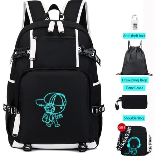 Teenager Luminous USB Charge School Bag Fashion Boys School Backpack For Student Anti-Theft Children Schoolbag Laptop Bagpack