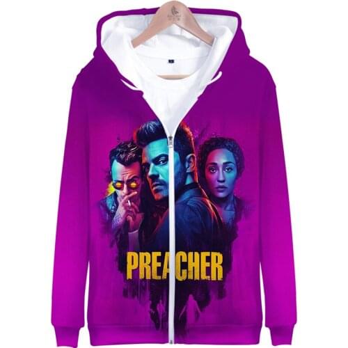 3D preacher Print Zipper Hoodie 2020 new 3D Cap Hoodies Sweatshirts Men/Women Loose preacher Zipper Hooded Coats All-match
