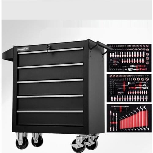 DA25 5 Drawer Storage Tool Box Trolley Workshop Hardware Mobile Multi-Functional Auto Car Repair Maintenance Toolkit Cabinet