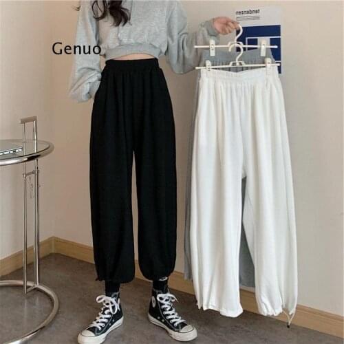 Woman Loose Sweatpants Harajuku Joggers Grey High Waist Pants Comfort Simple Basic Casual Fashion Trousers Korean Sport New
