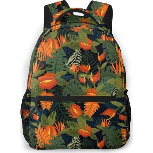 Women Backpack Kids School Bag for Teenage Girls Exotic Floral Forest Plants Laptop Notebook Bagpack Travel Back Pack 2021